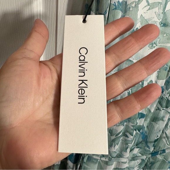 NWT Calvin Klein ruffled chiffon maxi dress, tiered, size 10, flowy, feminine - Picture 9 of 14